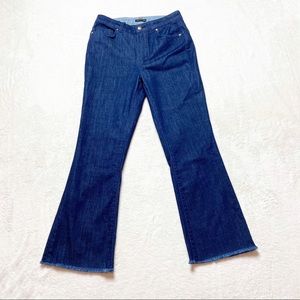 Massimo Dutti Flared Crop Jeans High Rise sz 4